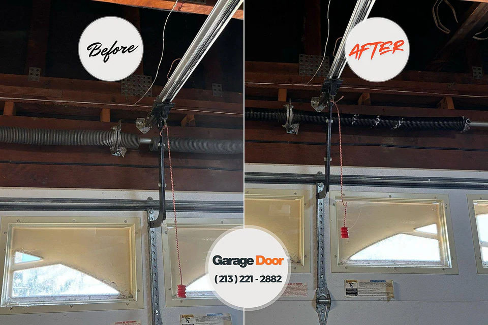 Before and after: garage door repair East Lansdowne, PA